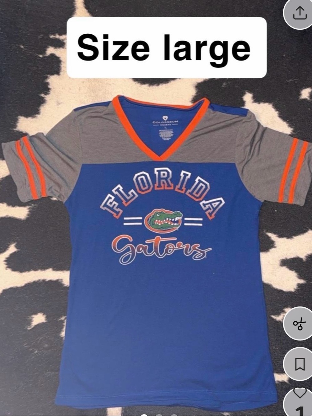 Colosseum Blue & Gray Florida Gators V-Neck women’s Tee